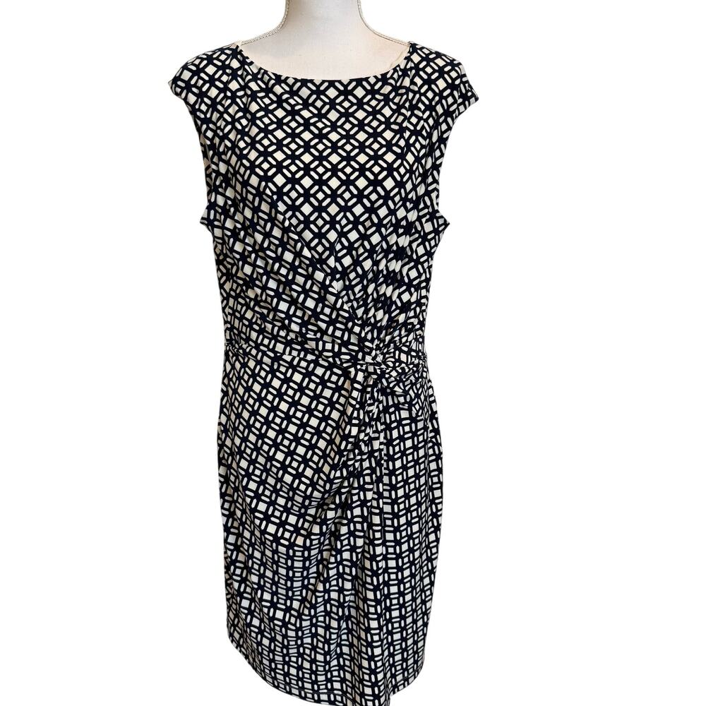 Lauren Ralph Lauren Dress Missing Size Black White Stretchy Travel Work Office